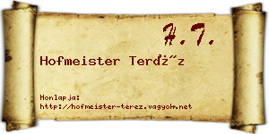 Hofmeister Teréz névjegykártya